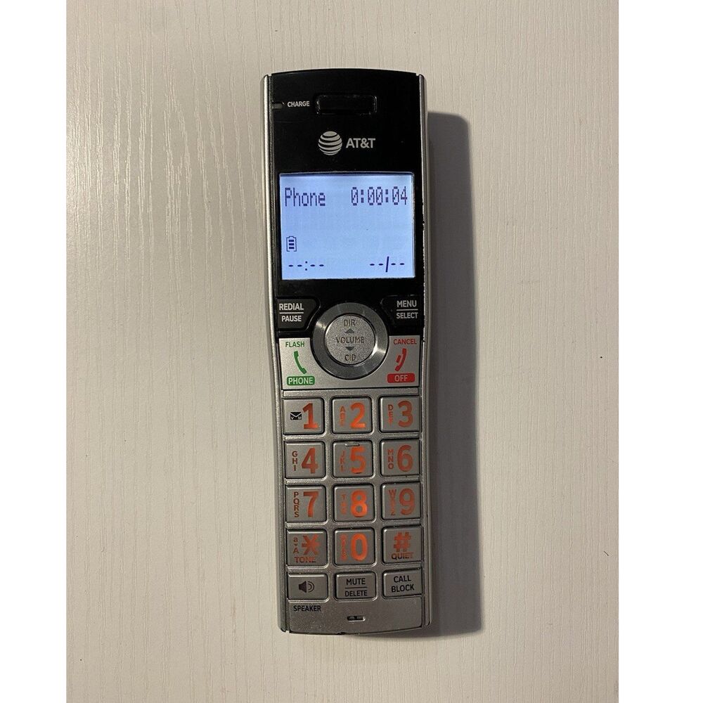 AT&T DECT 6.0 Replacement Cordless Handset Silver Black Backlit Keypa